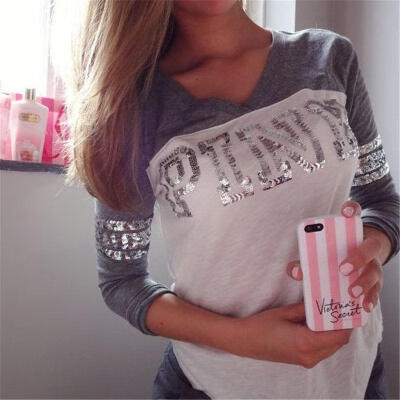 

New Fashion Women Loose Long Sleeve Tops Blouse Shirt Casual Cotton T-Shirt