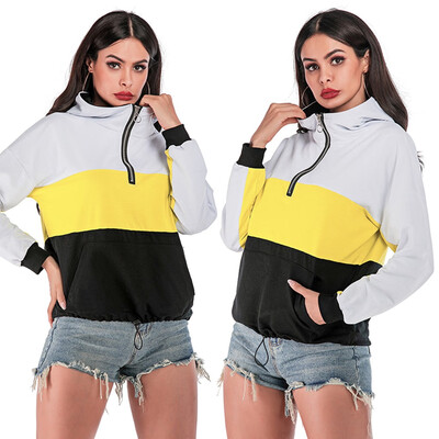 

Starmoon Womens Fashion Long Sleeve Spliting Color Hoodie Loose Sweatshirt Pullover Tops