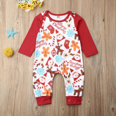 

US Newborn Baby Girl Boy Kids Clothes Romper Bodysuit Jumpsuit Xmas Outfits Set