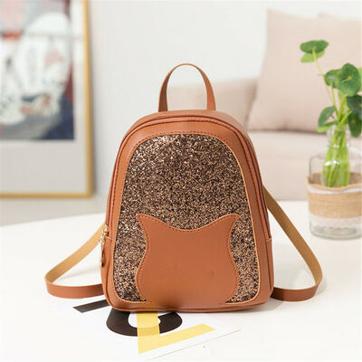 

2019 New Style Patchwork Women Sequined Girls Mini Faux Leather Backpack Rucksack School Bag Travel New