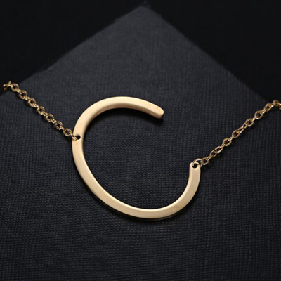 

Gold Color 26 Letter Alphabet Pendant Necklace Free combination Initial Charm Women Jewelry