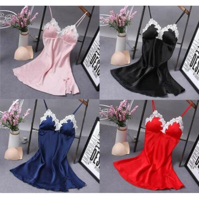 

Women Satin Lace Mesh Sleepwear Babydoll Lingerie Nightwear Shorts Pjs Pyjamas