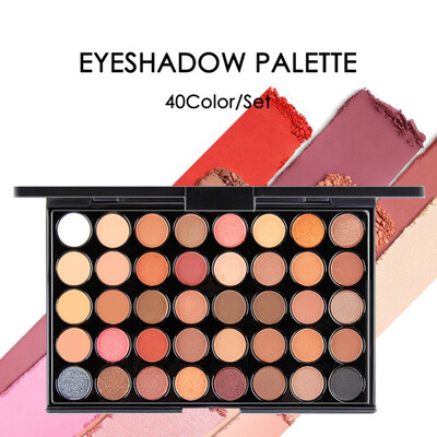 

40 Color Matte Eyeshadow Pallete Glitter Powder Eye Shadows Earth Brush Set Nudes Palette Stamps Pigment Tools