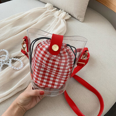 

Tailored Womens Fashion Jelly Transparent Bag Composite Package Bag Shoulder Bag