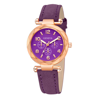 

RM Geneva Fashion Womens Watch Roman Numerals Leather Analog Quartz Wrist Watches