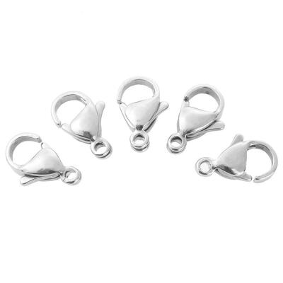 

100pcsLot 12mm Stainless Steel Lobster Clasps Hooks for DIY Jewelry Making