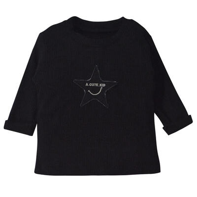 

Spring Soft Knitted Cute Star Girl Children T-shirt Pullover Bottoming Tops