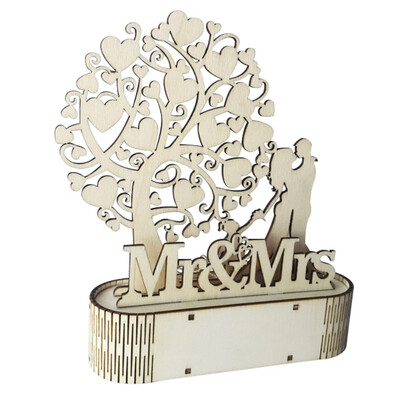 

LED Wedding Sign Chocolate Tree Drawer Cabinet Display Stand Wooden DIY Jewelry Party Decoration Festival Ornament Gifts