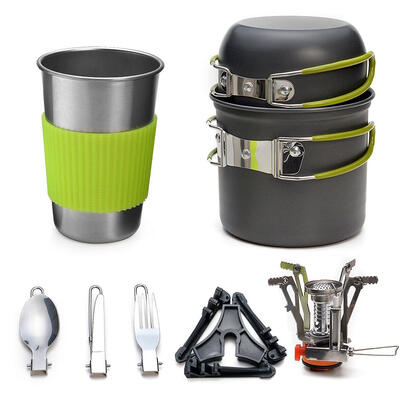 

Outdoor Camping Supplies Aluminum Alloy Cookware Folding Kitchenware Set