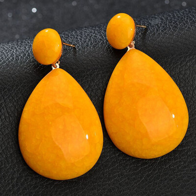 

Fashion Resin Water Drop Dangle Statement Drop Earrings Jewelry Charm Simple Pendant Long Earrings For Women Free Shipping