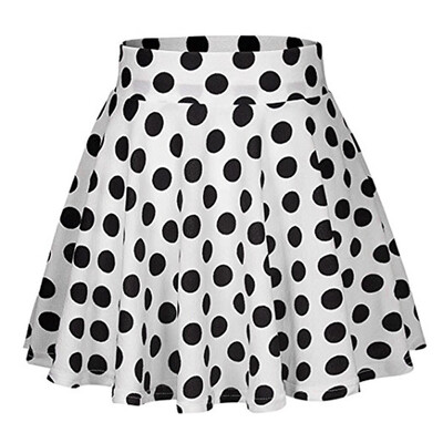 

Roseonmyhand Fashion Party Cocktail Summer Women Dot Printed Skirt High Waist Midi Skirt