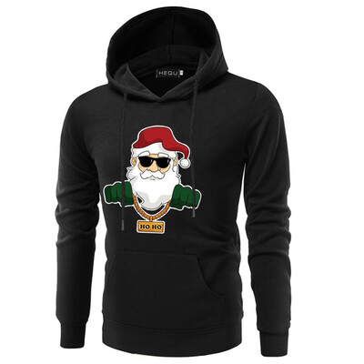 

Couple Christmas Funny Santa Claus Ski Hoodie Tops Hooded Sweatshirt Pullover