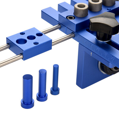 

Hole Drill Guide Dowel Jig Set with Drilling Bits & Depth Stop Collar Woodworking Locator Tools