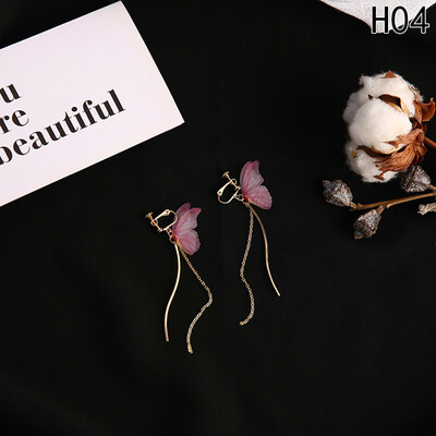 

1 Pair Popular Butterfly Wing Dangle Chandelier Pearl Drop Long Girls Earrings