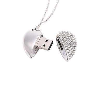 

USB Flash Drives Metal Crystal Love Heart Shape Memory Card Flash Disk
