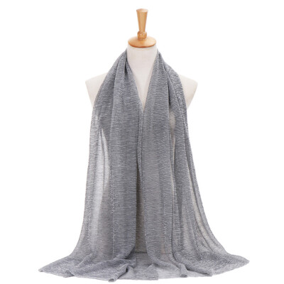 

Shimmer Pleated Hijab Scarf Plain Shiny Crinkle Shawl Fashion Muslim Hijabs Women Maxi Veils Shawls Islamic Scarf