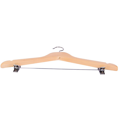 

44515Cm Wooden Clip Hangers Clothes Coat Suit Trouser Skirt 1 Pcs
