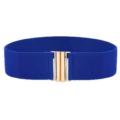 

Lady Solid Color Buckle Wide Faux Leather Elastic Waistband Belt for Jeans Pants