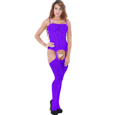 

Toponeto Women Open Crotch Mesh Lingerie Hollow Fishnet BabyDoll Underwear Nightwear