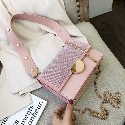 

Qiao Bani 2019 new Korean chic fashion studded flip bag shoulder slant diagonal trend handbags a generation
