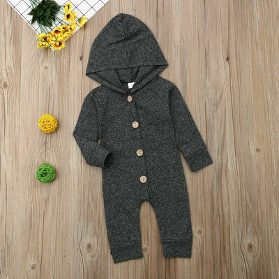 

1PC Newborn Baby Boy Girl Cotton Hooded Romper Jumpsuit Bodysuit Clothes Outfits