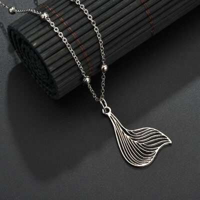 

New Creative Design Ladies Pendant Necklace Hollow Fishtail Flower Fashion Popular Necklace Set Wedding Jewelry Female Gift