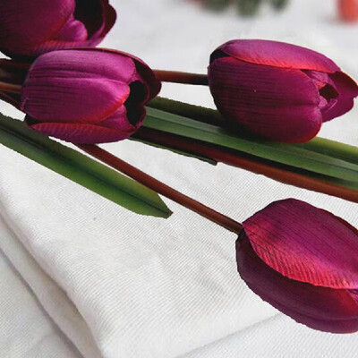 

Artificial Flowers Silk Flowers Artificial Tulip Bouquet for Home Bridal Wedding Party Festival Bar Decor