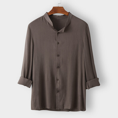 Toponeto Fashion Mens Casual Button Hawaii Solid Beach Long Sleeve Top Blouse