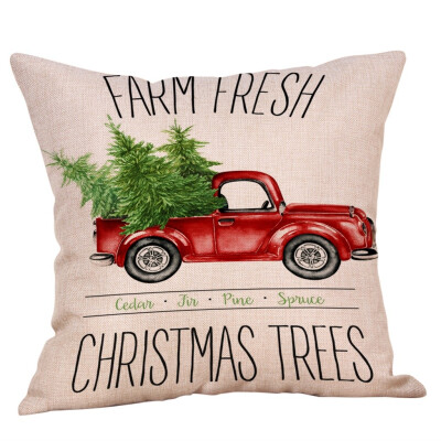 

Tailored Merry Christmas Pillow Cases Cotton Linen Sofa Cushion Cover Home Decor