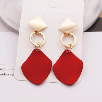 

EK775 New Fashion Round Waterdrop Pendant Earrings for Women Geometric Metal Square Dangle Earring oorbellen