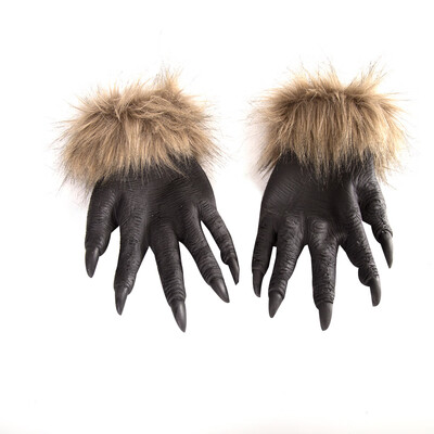 

Halloween Wolf Hands Claws Latex Horrific Costume Accessory Gloves Creepy Cosplay Tool Scary Decorations