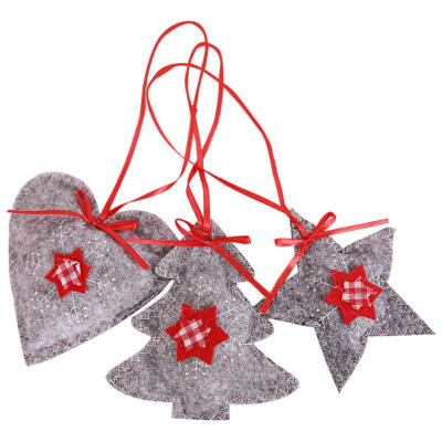 

3pcs Christmas Tree Ornament Non-woven Fabric Bar Malls Hanging Pendants