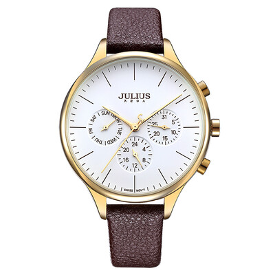 

Watch womens waterproof belt retro simple temperament large dial with calendar week ladies watch tide