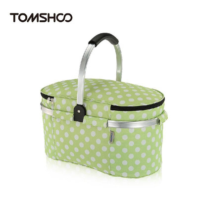 

TOMSHOO 30L Foldable Picnic Basket Outdoor Insulated Storage Basket Shopping Basket Folding Aluminum Handle 46 25 24cm