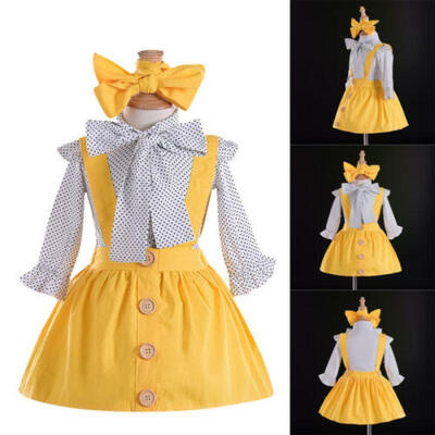 

UK Toddler Baby Kids Girls Polka Dot Top T-ShirtSkirt Dress Outfits Set Clothes