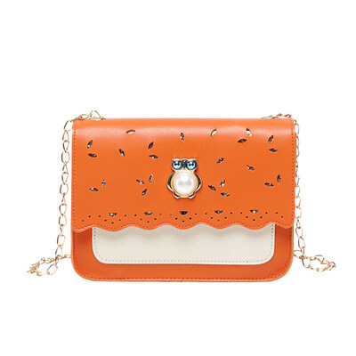 

Women Frog Faux Pearl Floral Hollow Square Chain Shoulder Bag Crossbody Pouch