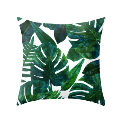 

〖Follure〗Tropical plant polyester pillowcase sofa throwing pad set home decoration