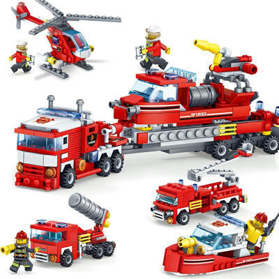 

Building Blocks City Fire Brigade 4-in-1 Educational Toys With 384 Blocks For Children 6 Years And Over