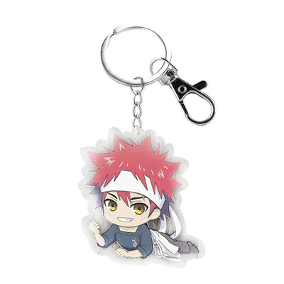 

Anime Shokugeki no Soma Yukihira souma Model Cartoon Key Ring Pendants keychain Toys Gift