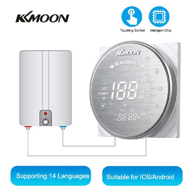 

KKmoon Digital WaterGas Boiler Heating Thermostat with WiFi Connection & Voice Control Energy Saving AC 95-240V 5A Touchscreen LC