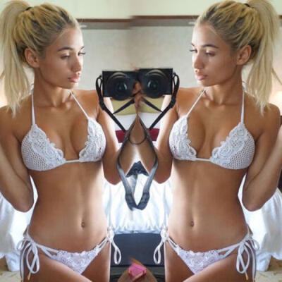 

USA Women Knitted Bikini Set Bandage Lace Swimwear Beachwear Bathing Suit Summer