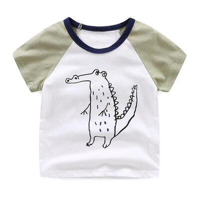 

Short Sleeve Boy T-Shirt Cotton Cartoon Animal Print Kids Summer Tee Shirt