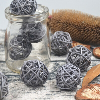 

10Pcslot 3cm Artificial Straw Ball For Birthday Party Wedding Decoration Rattan ball Christmas Decor Home Ornament Supplies