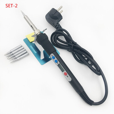 

New Solder Iron LCD Digital Display Adjustable Temperature Electric Soldering Iron 220V Welding Rework Repair Tools EU Plug