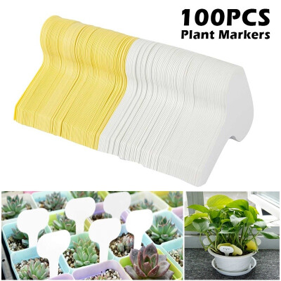 

100pcs T-Type Plant Labels Garden Tags Plastic Plant Markers Tag Garden Decor Ornament