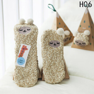 

Cartoon Cute Winter Warm Socks Women Lady Soft Fluffy Bed Socks Xmas Gifts Multi