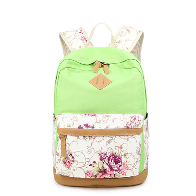 

2017 Fashion Flowers Canvas Bag Backpack School for Teenager Girl Brand Laptop Bag Printing Backpack Women Backpack