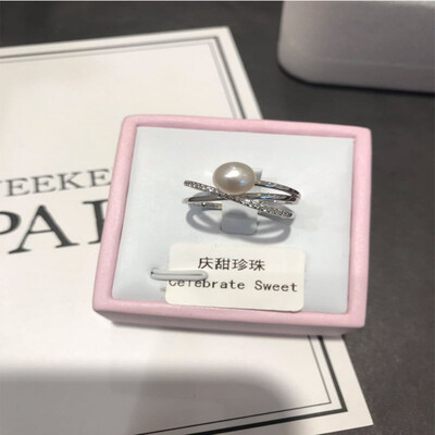 

Qingtian zhenzhu Planet Pearl Ring Freshwater Pearl s925 Silver Zircon Silver 16356