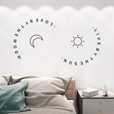 

〖Follure〗Wall Sticker Line Drawing Decor Home Room DIY Decor Simple Style Removable Mural