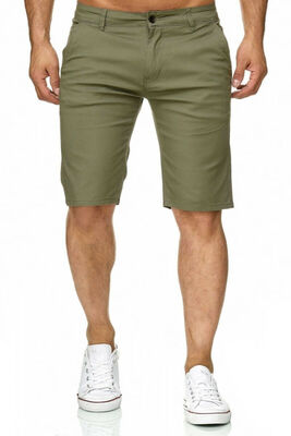 

Fashion Summer Mens Slim Fit Casual Cotton Shorts Solid Color Short Pants